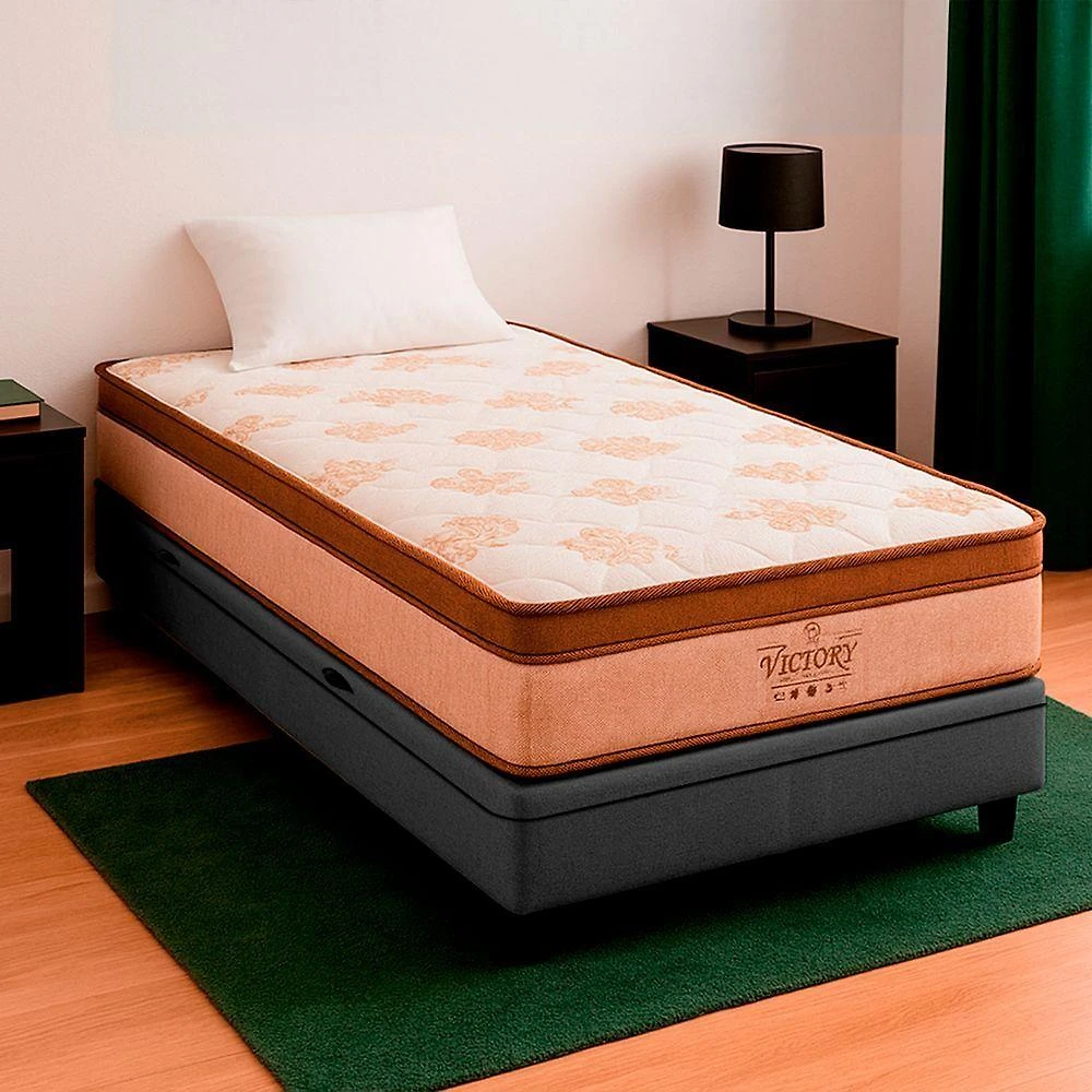 Cama Box Baú Solteiro E Colchão Four Season Molas V-store Cor:cinza