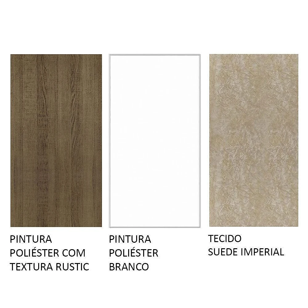 Conjunto sala de jantar mesa tampo de vidro 6 cadeiras rustic/branco/imperial alexis madesa