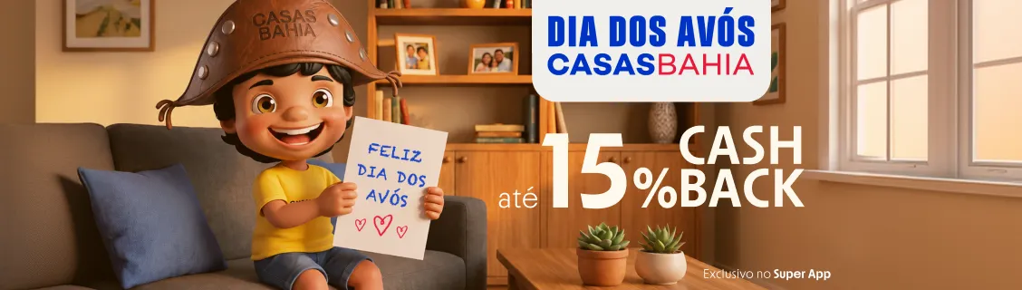 Casas Bahia com até 15% de cashback