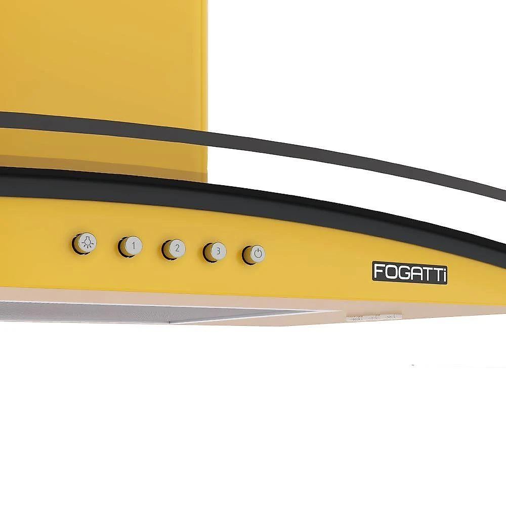 Coifa Fogatti De Parede Clean Vidro Curvo Amarela 80cm Amarelo 110V