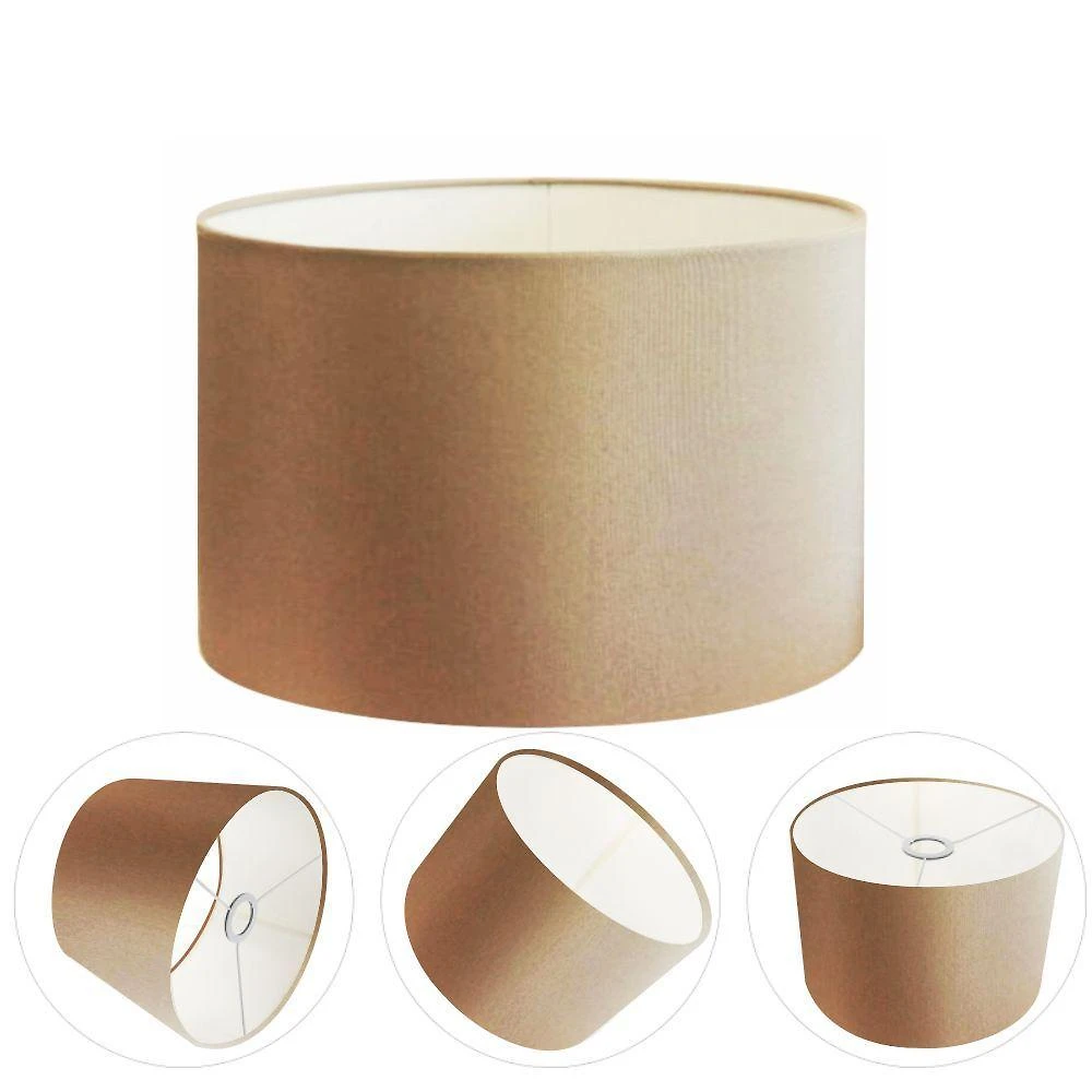 Cúpula Abajur E Luminária Cilíndrica Vivare Cp-7019 ø40x30cm - Bocal Nacional Palha