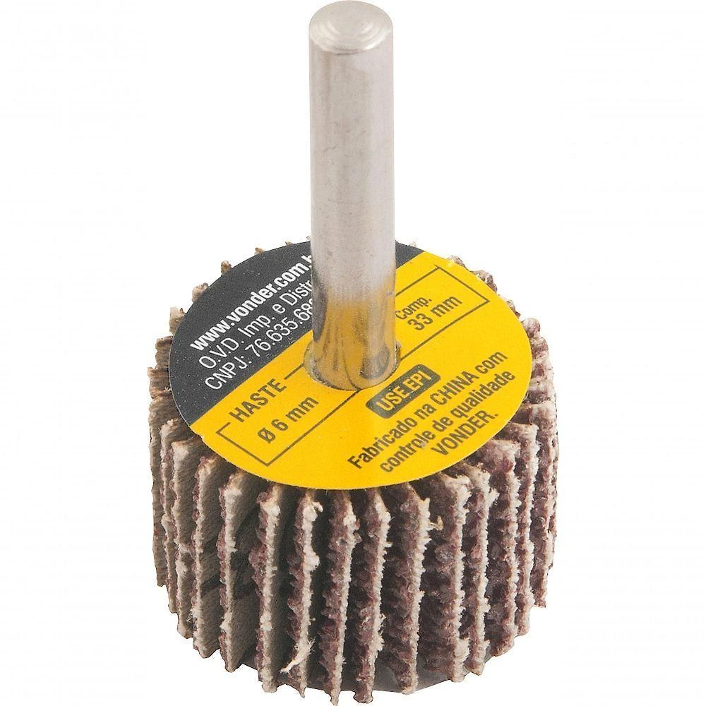 Roda Lixa Minikontour 40x20mm G100 Haste 6mm - Vonder