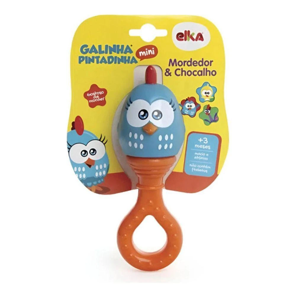 Mordedor e Chocalho Galinha Pintadinha Infantil em Vinil Atóxico Livre de Ftalatos Elka