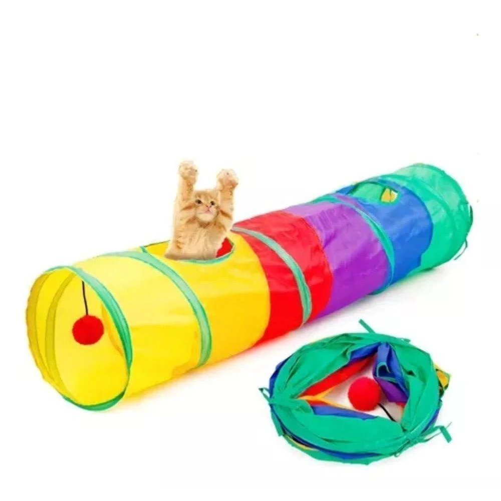 Túnel Colorido Para Gatos Multi Entrada