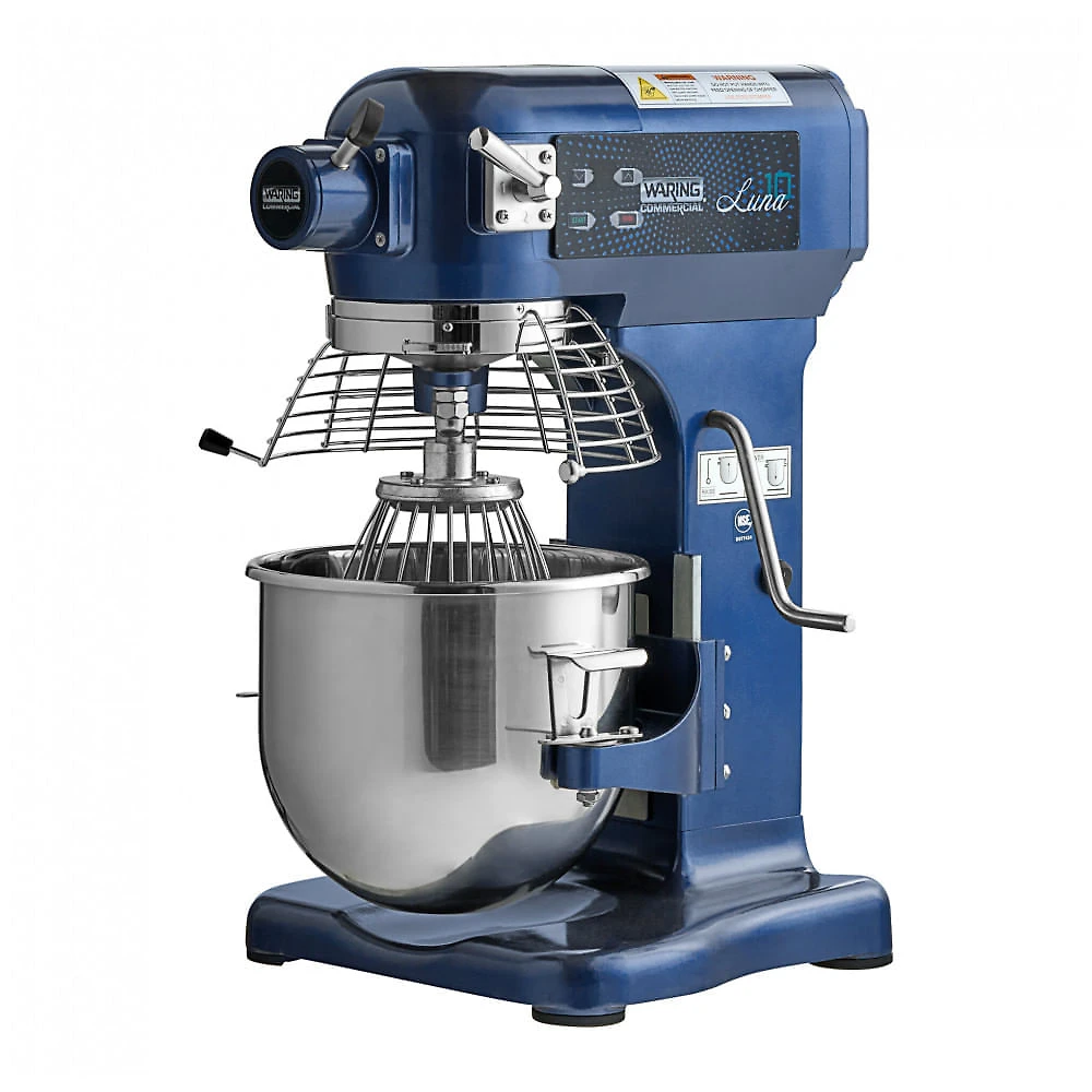 Misturador,Mixer Comercial Planetário Waring Luna WSM10LT de 9,46 Litros com Protetor, Temporizador e Acessórios Padrão 110V, 3/4 hp