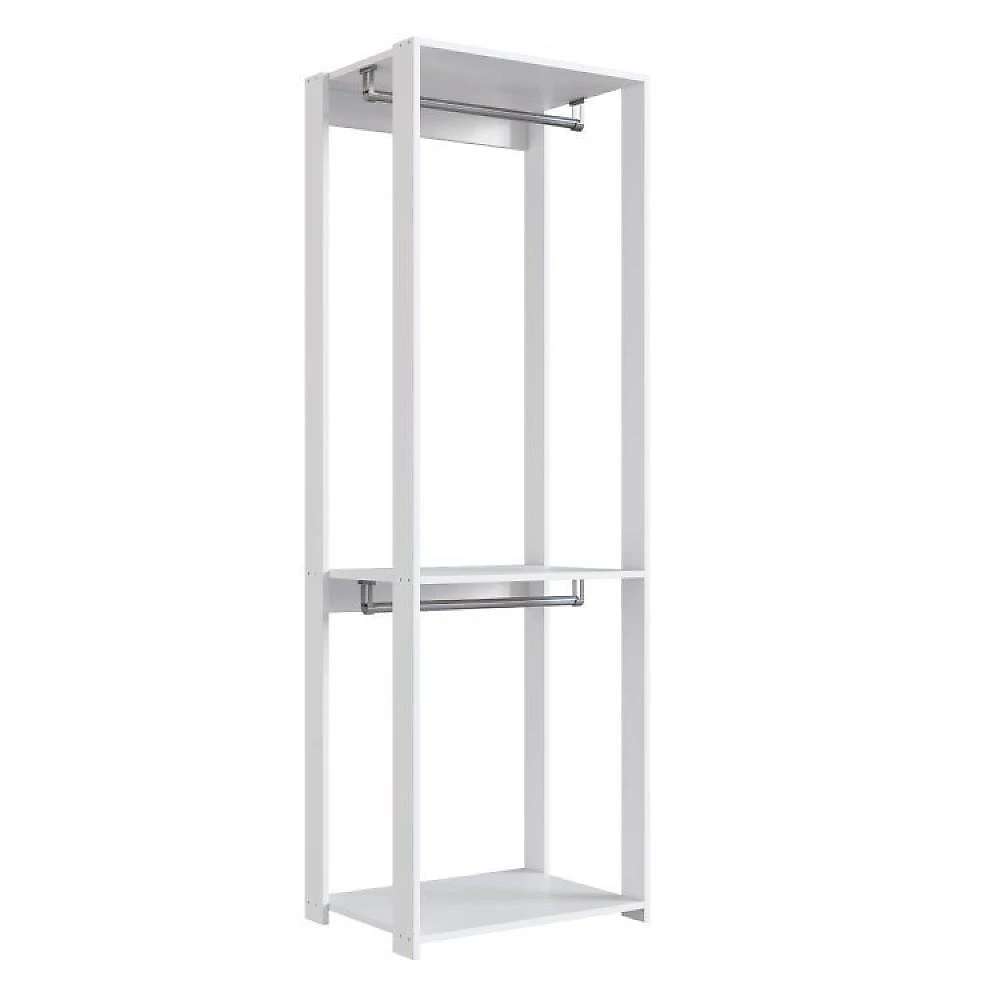 Guarda Roupa Closet 3 Peças com 3 Cabideiros 4 Gavetas 2 Nichos Easy Prodecor Branco