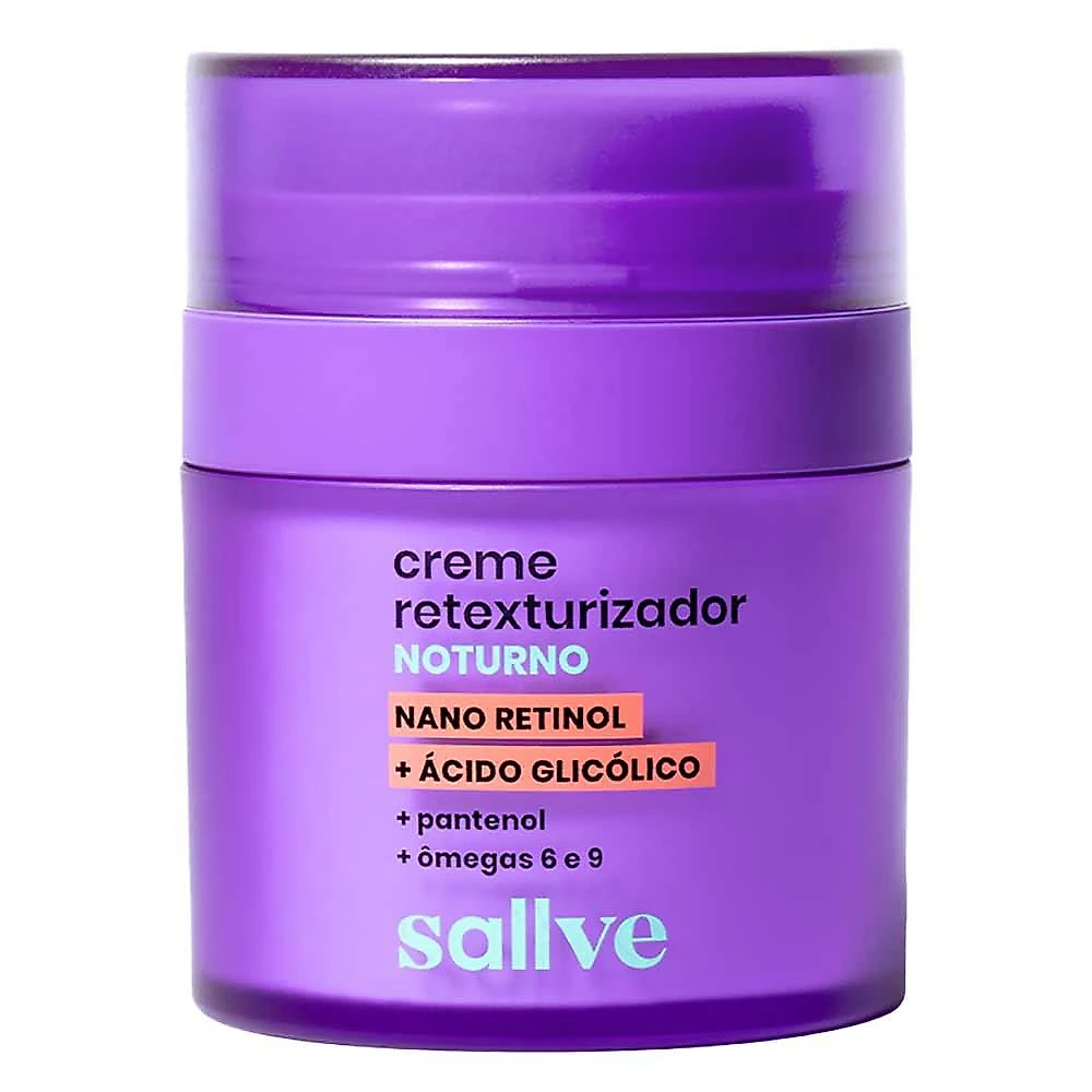 Creme facial retexturizador noturno sallve 30g
