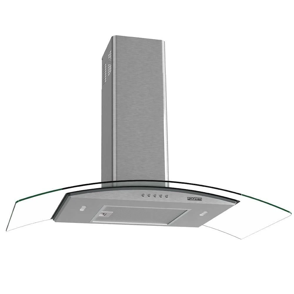 Coifa Fogatti De Parede Clean Vidro Curvo Kromanox 90cm Kromanox 110V