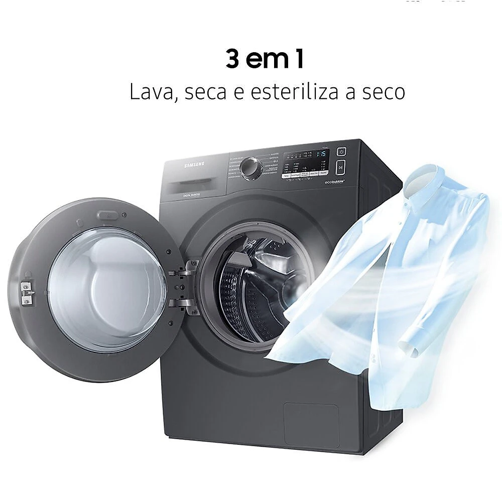 Lava e Seca Samsung Ecobubble 11 Kg Smart Check WD11A Inox Look - 110V