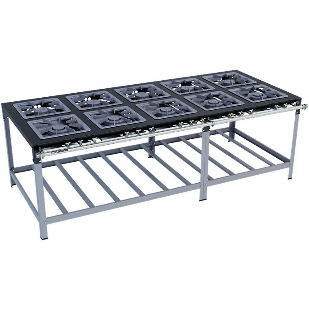 Fogão Industrial Stori Premium 10 Bocas 40x40 M17 Pintado Metalmaq