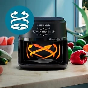 Fritadeira Elétrica Air Fryer Philips Walita 6,2L Série 2000 XL Digital NA230 Sem Óleo 1700W Preta 110V
