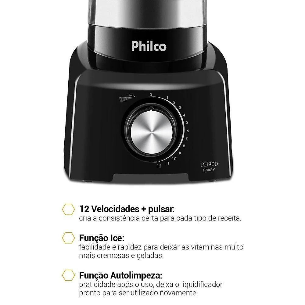 Liquidificador Philco Ph900 Com Filtro 12 Velocidades...