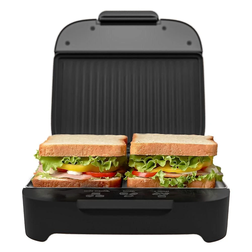 Sanduicheira Elétrica Click Cadence Antiaderente Superior Grill Preto, SAN400 - 220 Volts