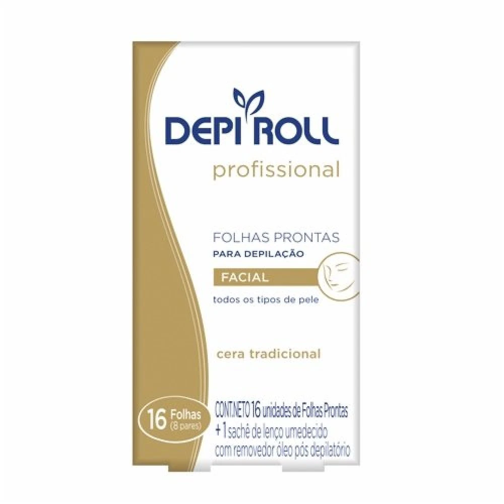 Folha Depilatória Depilroll Facial Tradicional 16 Unidades