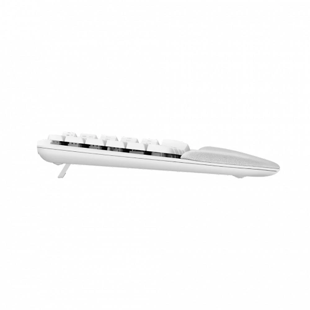 Teclado Sem Fio Logitech Wave Keys, Bluetooth, Layout US, Com Design Ondulado, Ergonômico, Branco - 920-012282