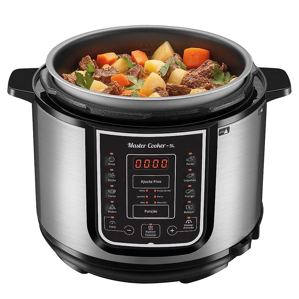 Panela De Pressão Elétrica Mondial Pe-38 127v-preto/inox 110V