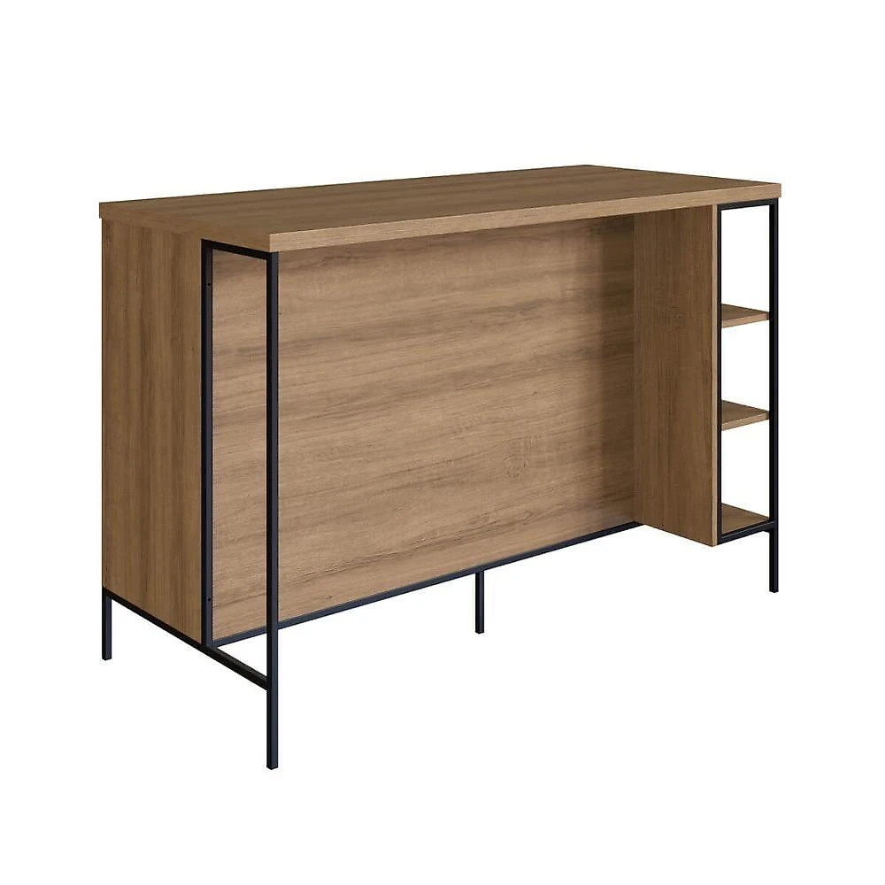 Balcão Mesa Bancada Cozinha 2 Portas 6 Prateleiras MDP 131CM Mel com Arenas