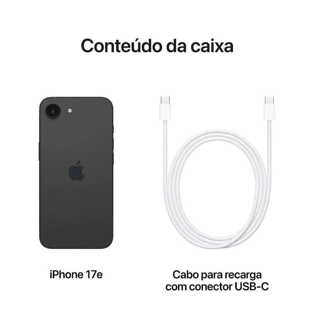IPHONE 17E BLACK 256GB MHRV4BR/A iPhone 17e 256GB Preto
