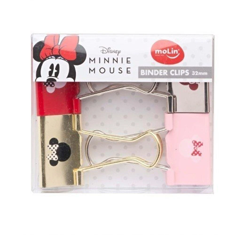 Binder Clips Molin do Brasil Minnie Mouse Decorados 32MM Caixa com 4 Unidades