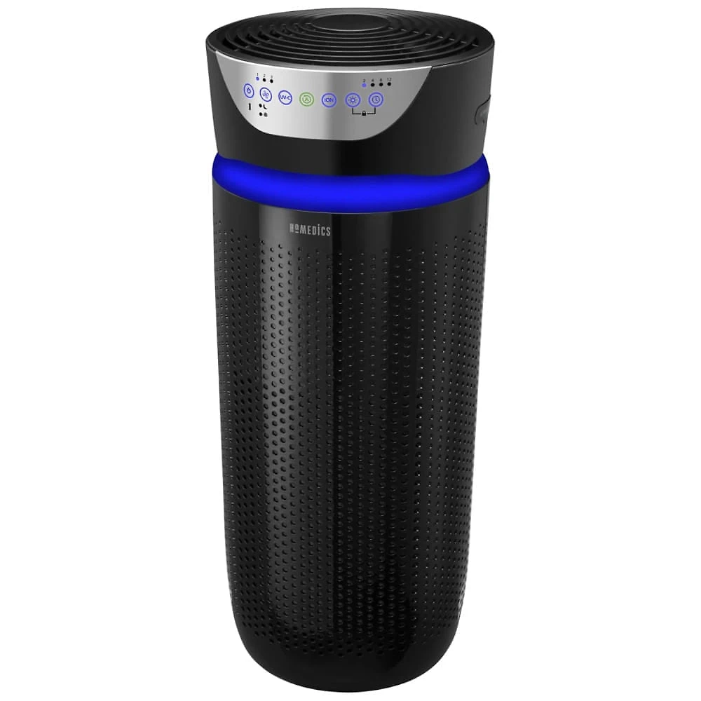 Purificador de Ar Homedics 5 em 1 com Filtro HEPA de 360° para 154m², Ideal para Ambientes Grandes, Aromaterapia e Temporizador
