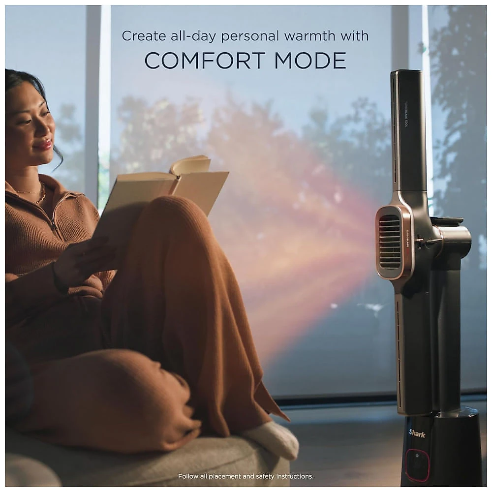 Ventilador Torre Sem Pas Shark TurboBlade Carvao Aquecimento Resfriamento 10 Velocidades 3 Modos Oscilacao 180 graus Modelo TH202 120V