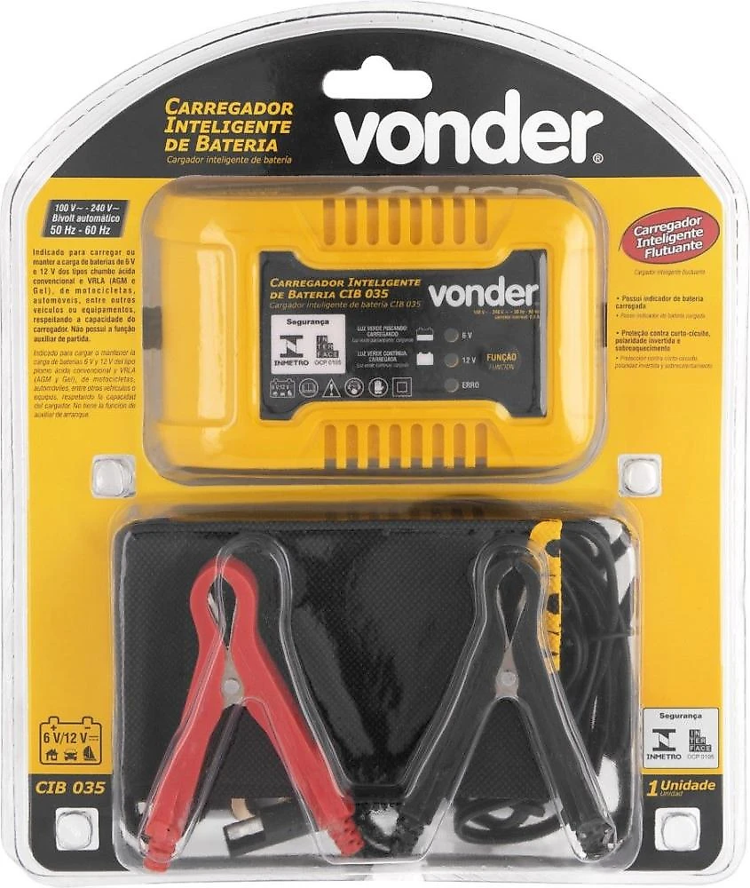 Carregador inteligente de bateria bivolt cib 035 vonder