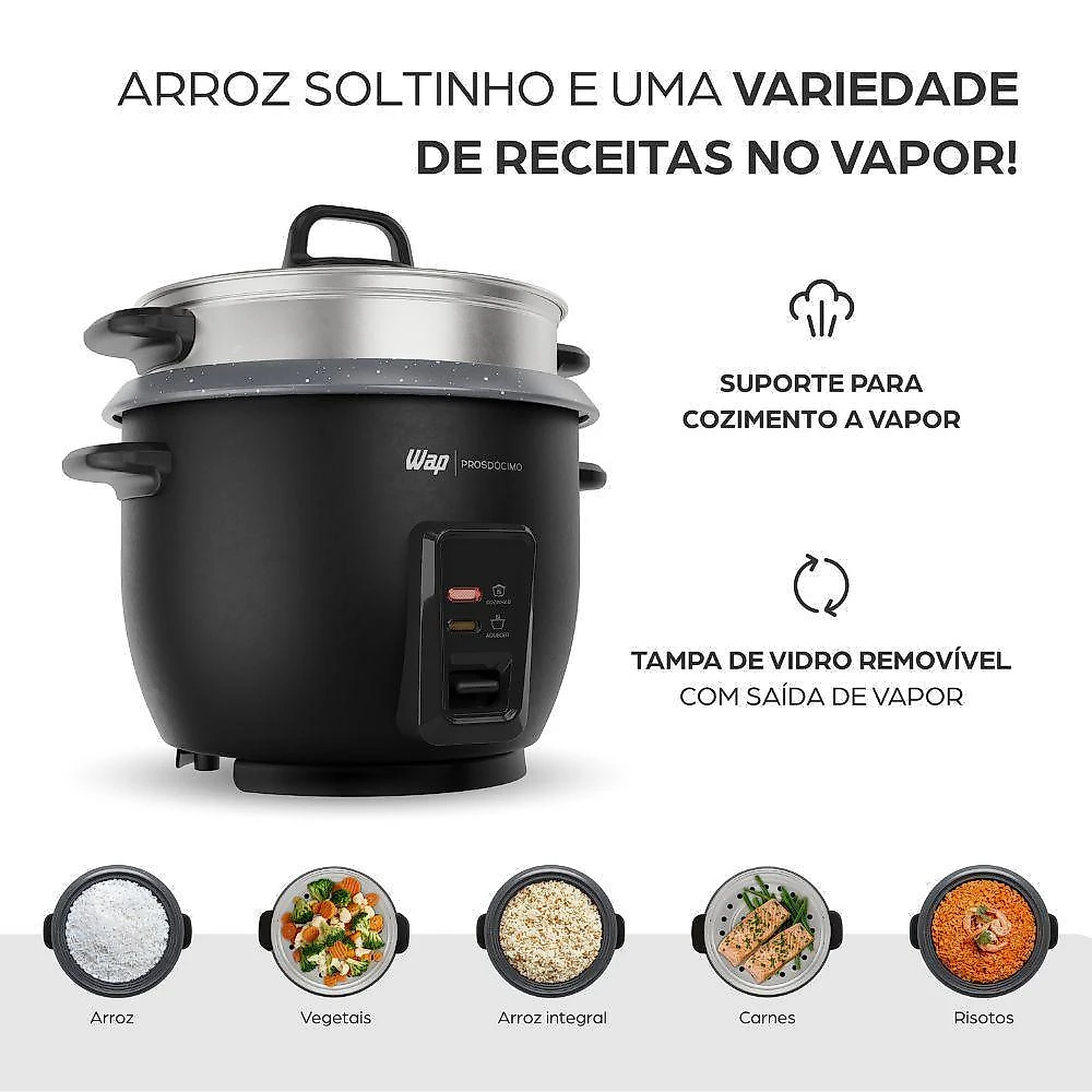 Panela elétrica de arroz wap wrc1000 5 xícaras 400w 127v