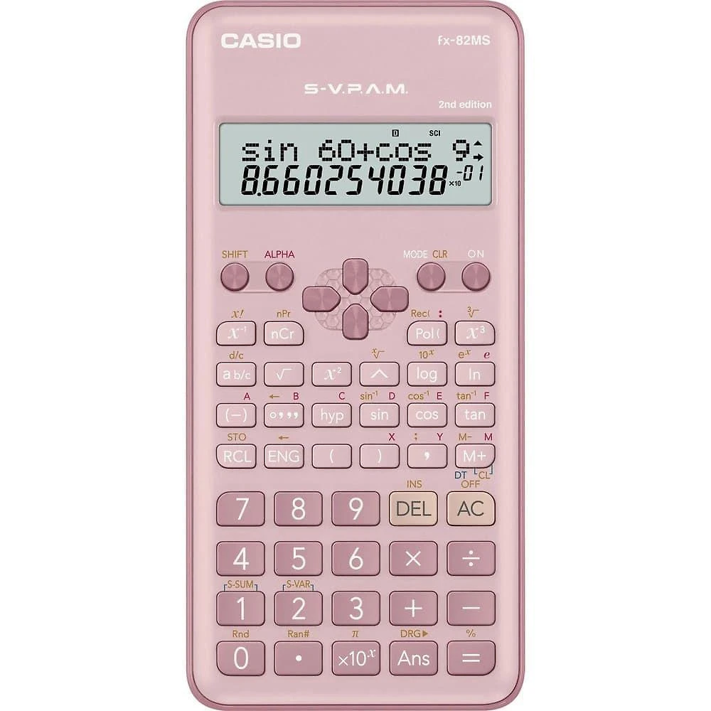 Calculadora Cientifica Casio FX-82MS2PK-W4DT 240 Funcoes Visor em Cristal Liquido Rosa