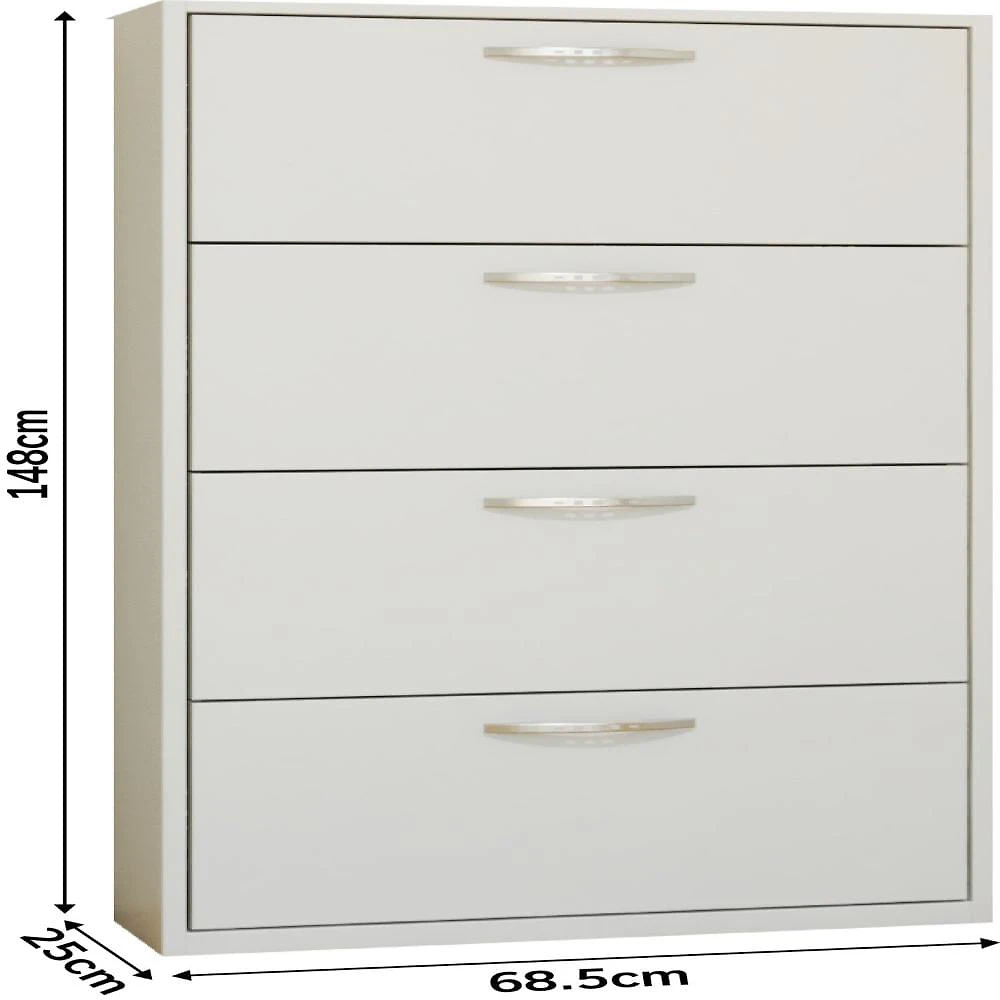 Miniatura Sapateira Compacta Canela 4 Portas 148cm X 25cm X 68.5 Cm Canela