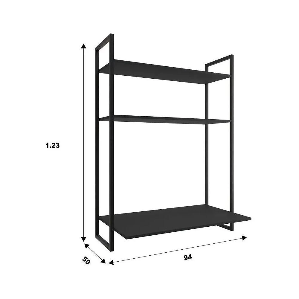 Miniatura Escrivaninha Suspensa Estilo Industrial Tokyo - Fit Mobel Cor Preto