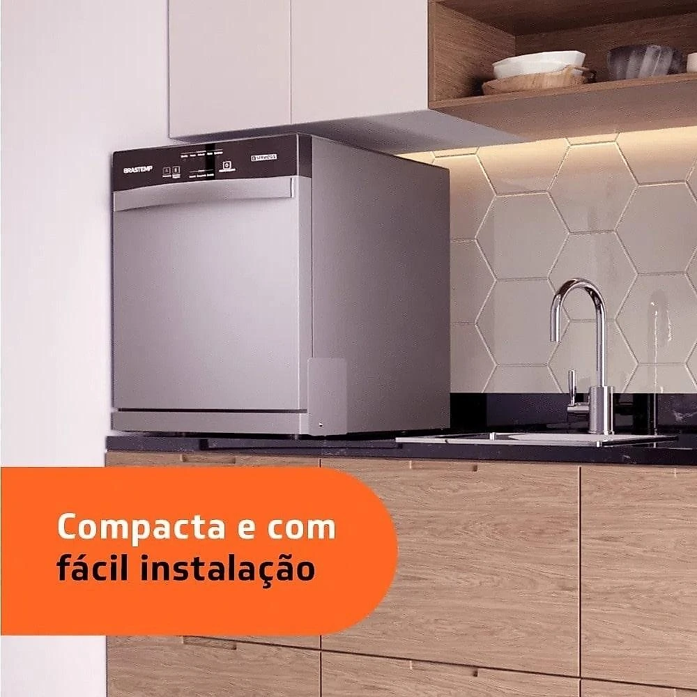 Lava-Louças Brastemp BLF08BS, 8 Serviços, Cinza