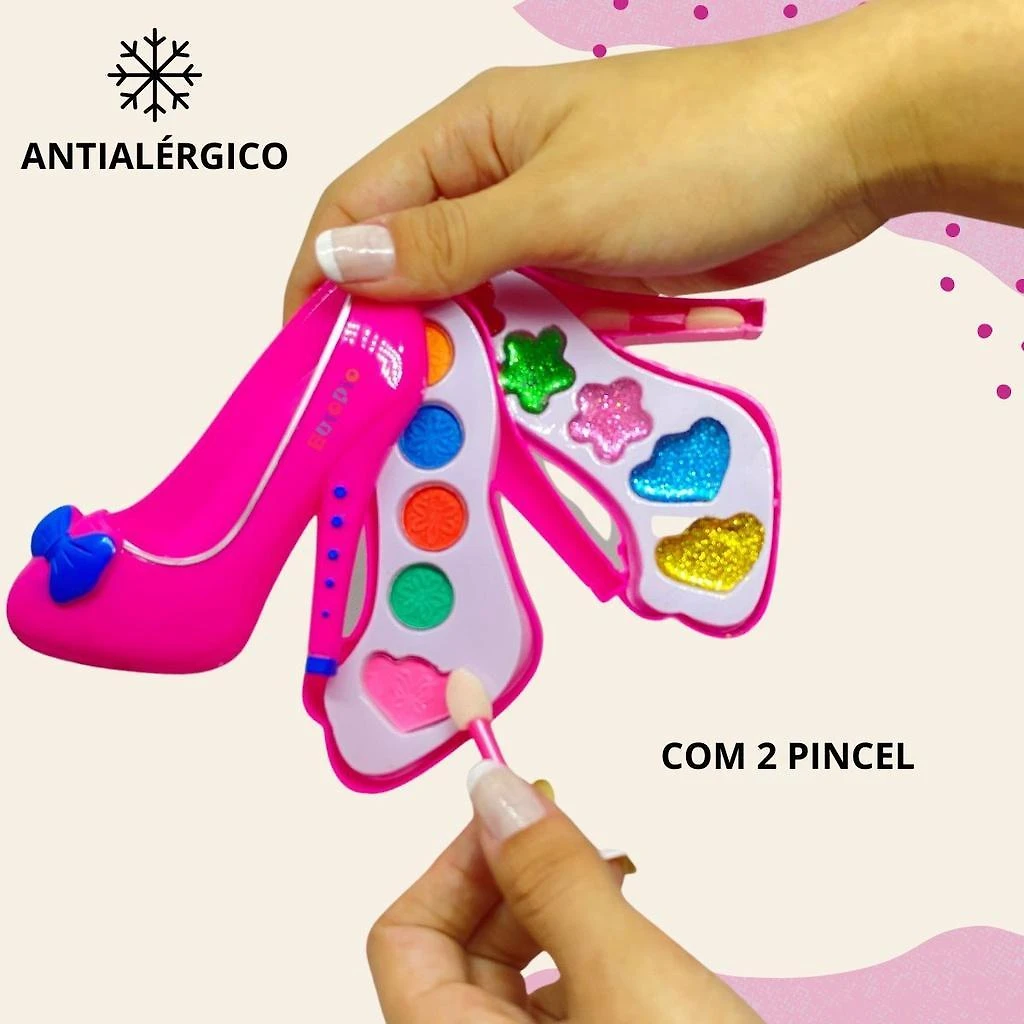 Miniatura Kit Maquiagem Infantil Batom Anti-Alérgico Brinquedo Menina