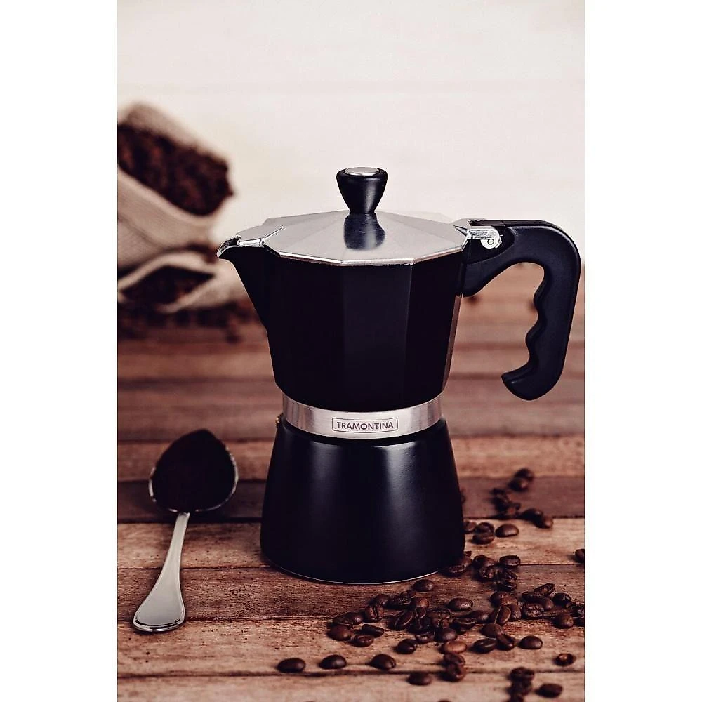 Cafeteira Expresso Italiana Tramontina Alumínio Preto 320ml