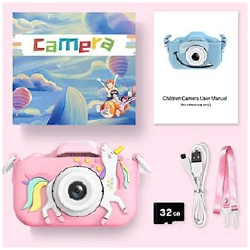 Câmera infantil Goopow ideal para crianças de 3 a 8 anos, com vídeo HD 1080p, 12 MP, zoom digital 8x, 28 molduras divertidas, 3 jogos.