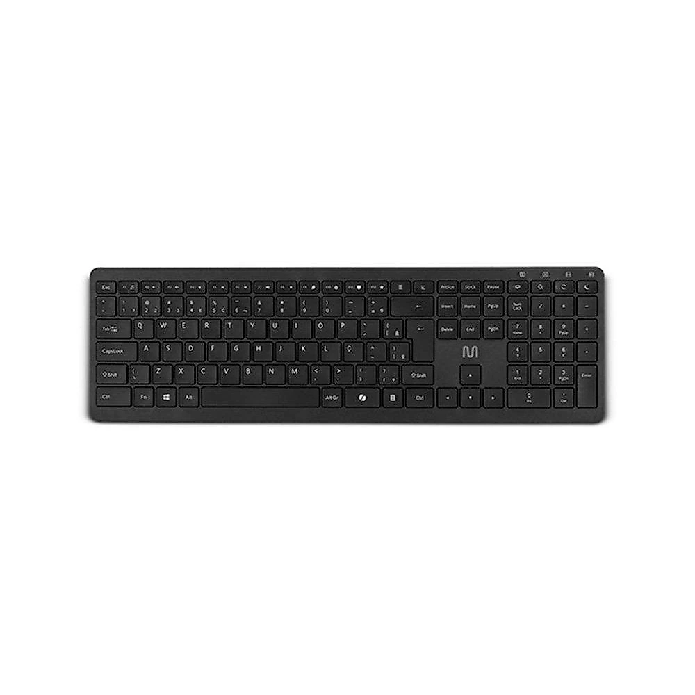 Kit Teclado e Mouse Sem Fio Multilaser CS1100, USB 2.4GHz, DPI Ajustável, Clique Silencioso, ABNT2, Preto - TC402