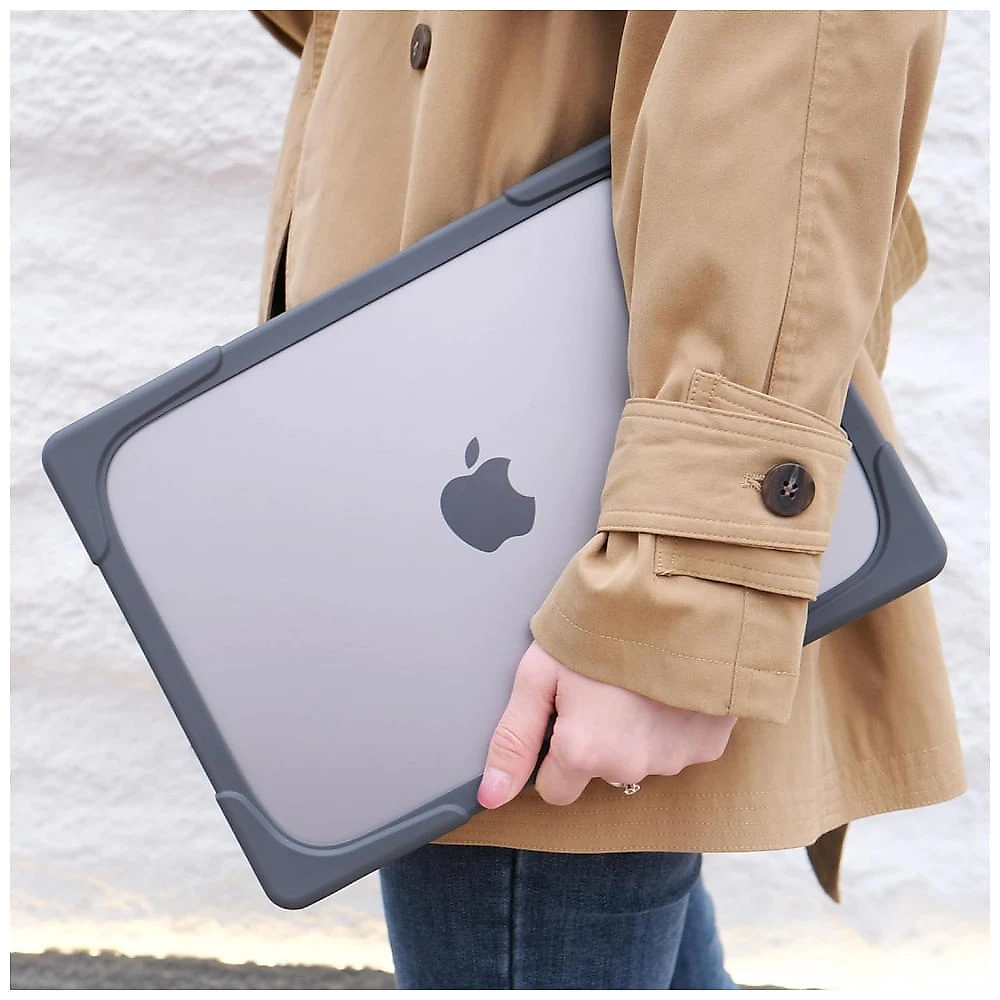 Capa Rígida Antichoque Cinza para MacBook Air 15″ (2023–2025, Modelos A3241/A3114/A2941, M2/M3/M4) – MEEgoodo