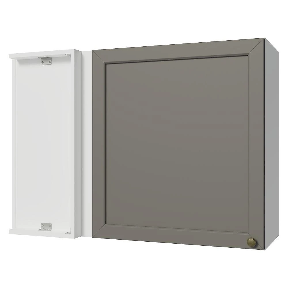 Armário aéreo de canto 1 porta branco/cinza vik madesa