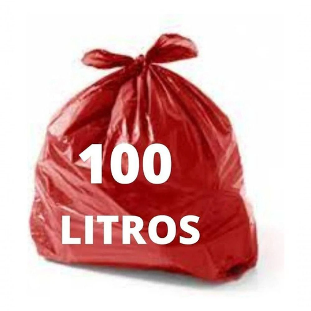 Sacos para Lixo Reciclável 100L Melhor Custo Beneficio 50 Unidades Vermelho Higipack