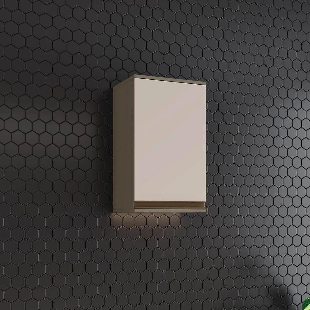 Armário Aéreo de Cozinha Lora 1 Porta MDF 40CM Duna Cristal Casa 812