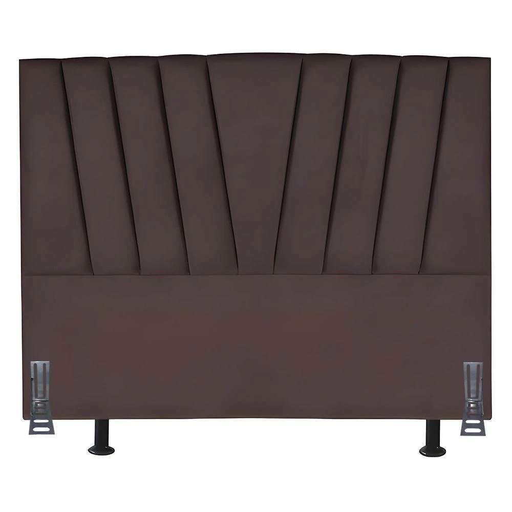 Cabeceira Cama Box King 195 Cm Joana Em Suede Com Frame Marrom