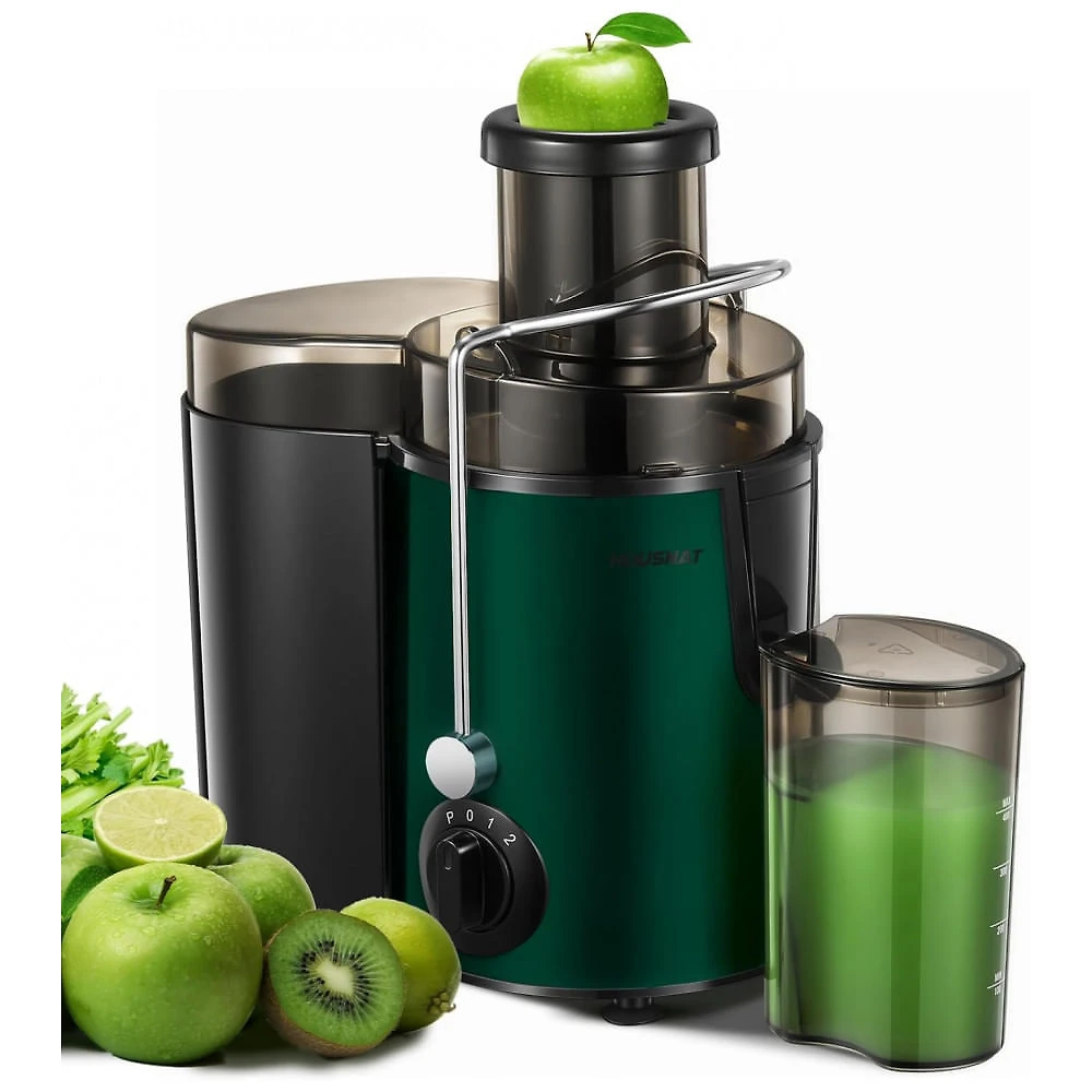 Extrator de Suco HOUSNAT Centrífugo, Potência Máxima de 800W, Bocal Largo de 65MM, Extrai Sucos de Frutas e Vegetais Inteiros, 3 Velocidades para Suco