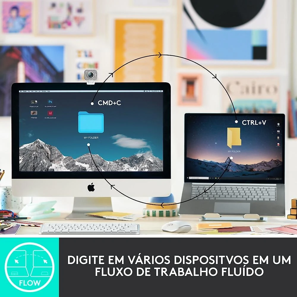 Teclado sem fio Logitech MX Keys Mini - Rosa