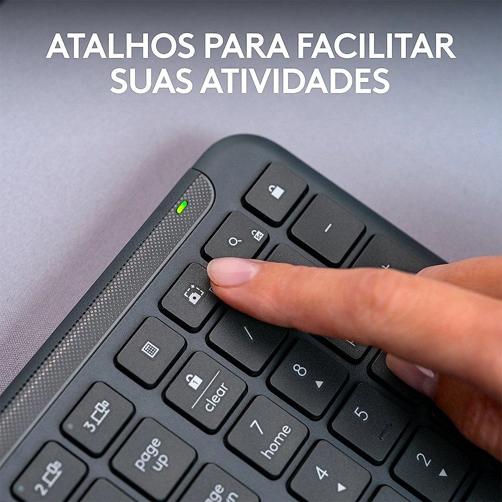 Teclado sem fio Logitech Signature Slim K950 Com Conexão Bluetooth ou Receptor USB Logi Bolt Incluso e Layout US INTL, Grafite - 920-012433