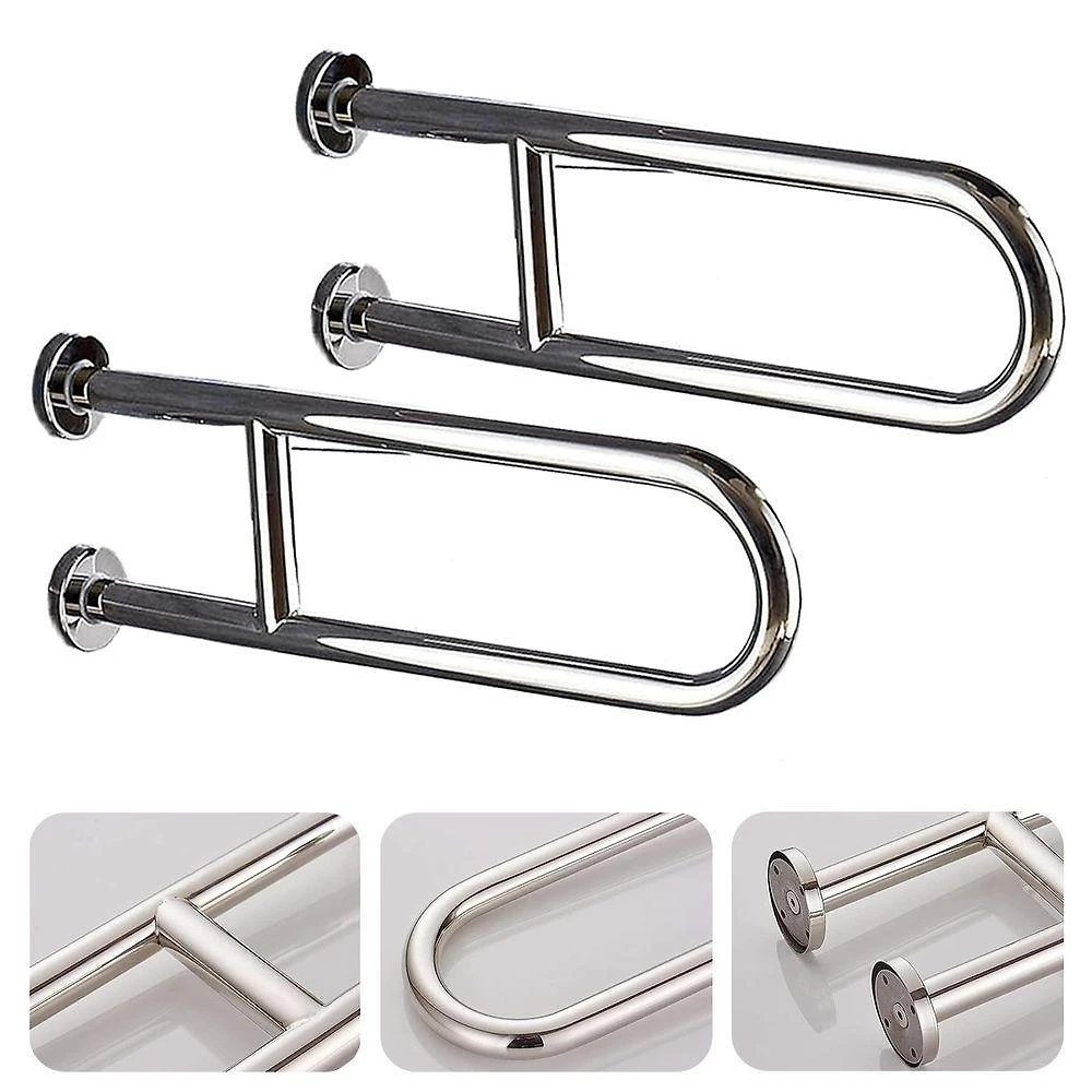 Kit 2 Barras de Apoio em U Leva Pro Pet Aço Inox Banheiro 45CM