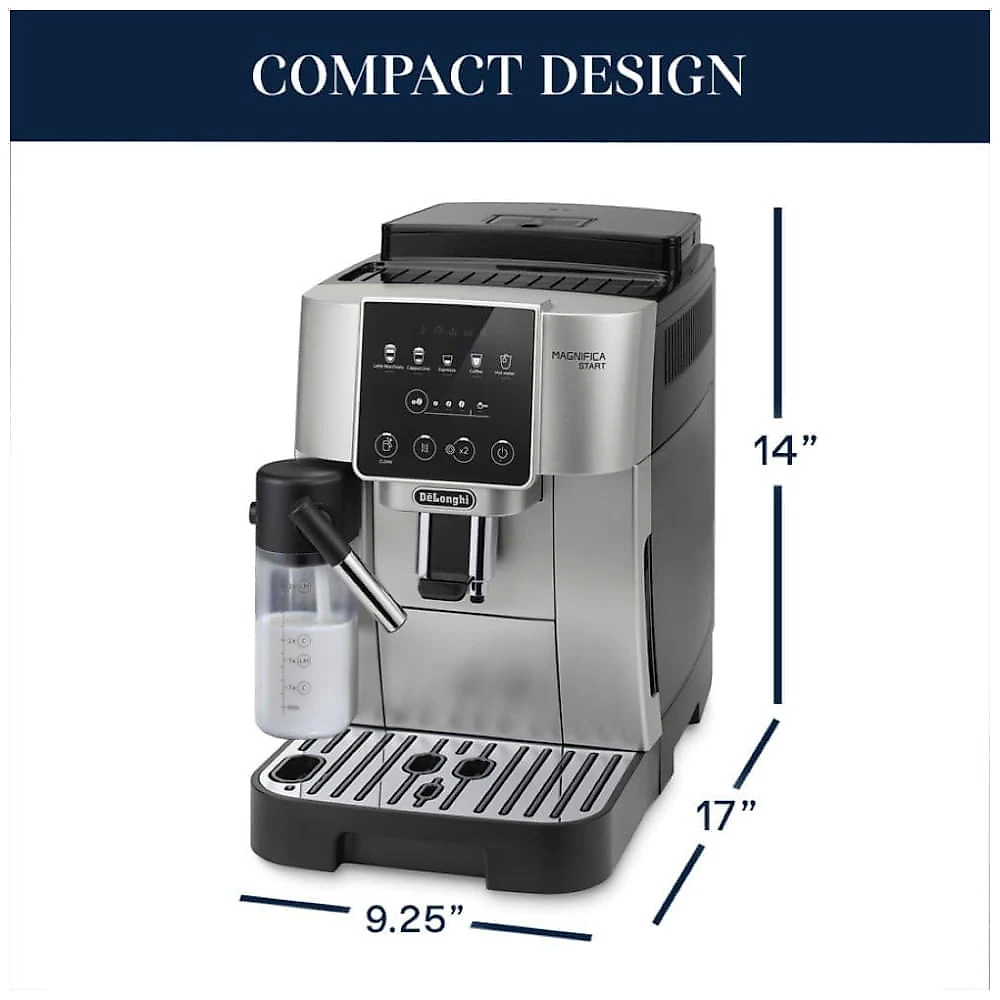 Maquina de Café com Bocal para Espuma de Leite Automático, 13 Configurações e Moedor de Café Integrado, 110V 1250W, De'L...