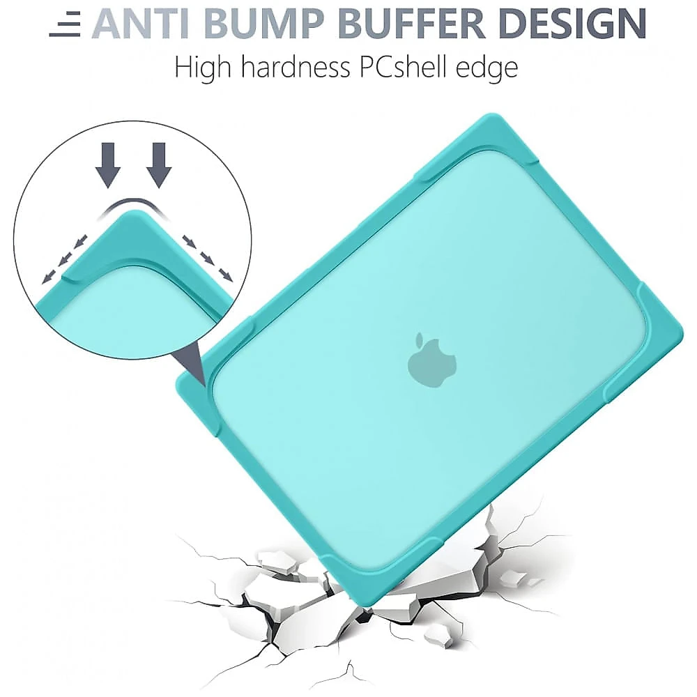 Capa Rígida Batianda MacBook Pro 13" Azul Claro – Modelos A2289, A2251, A2338 M1/M2 com Suporte Dobrável