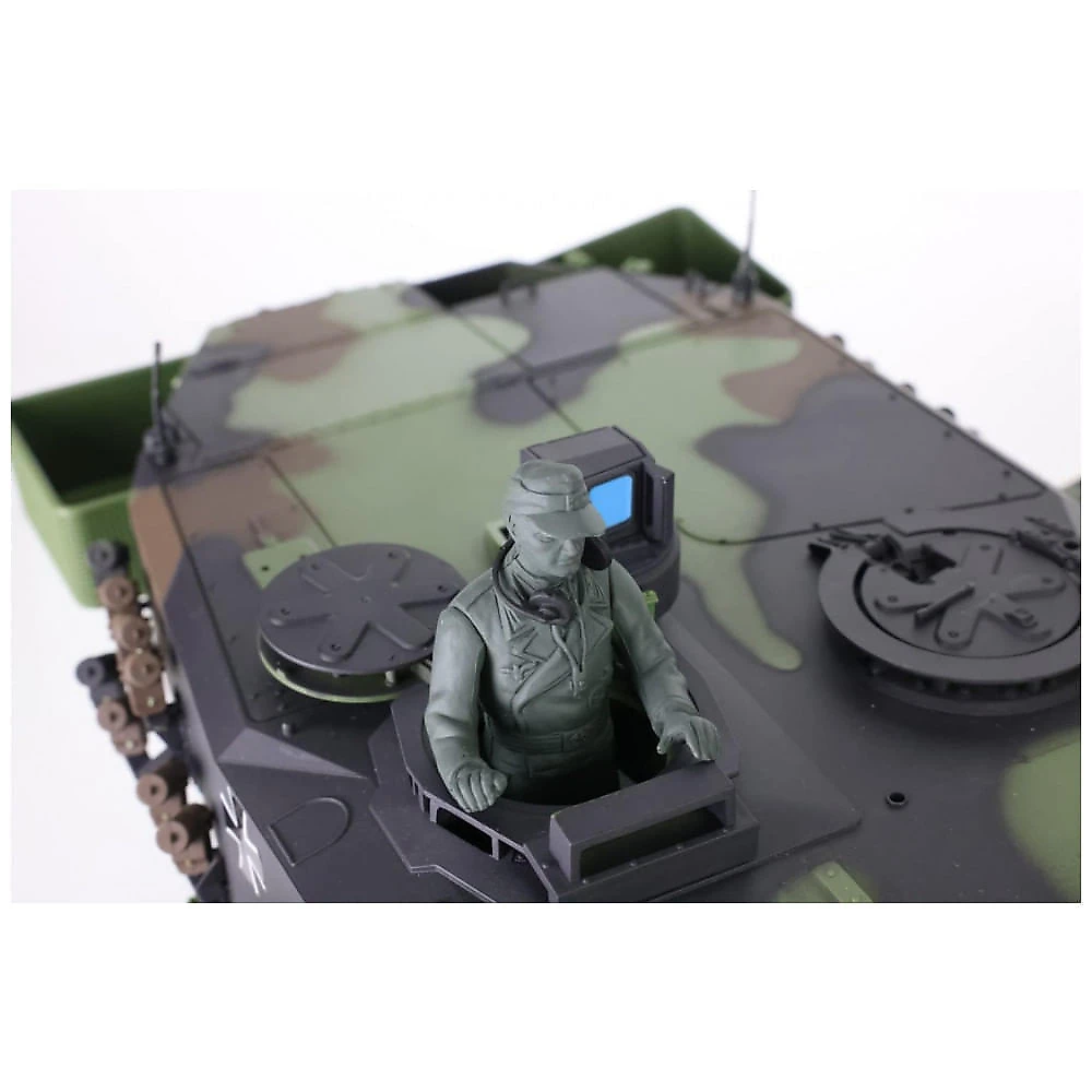 Tanque Militar Leopard2A6 de Controle Remoto em Plástico Resistente, com Torre Rotativa e Infravermelho para Adultos, ... ND