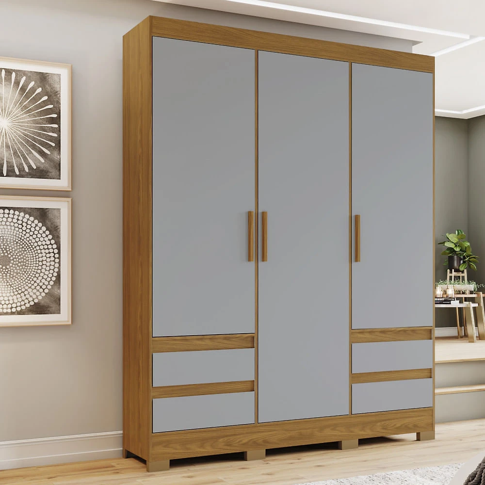 Guarda Roupa Casal 03 Portas 04 Gavetas B55 Briz