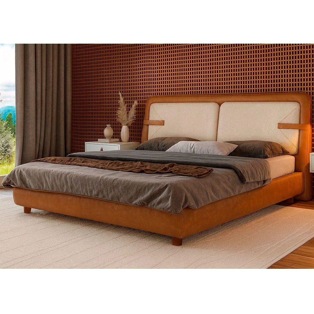 Cama Japonesa King Seo Yun com Cabeceira Madeira Eucalipto Caramelo Sallar Home