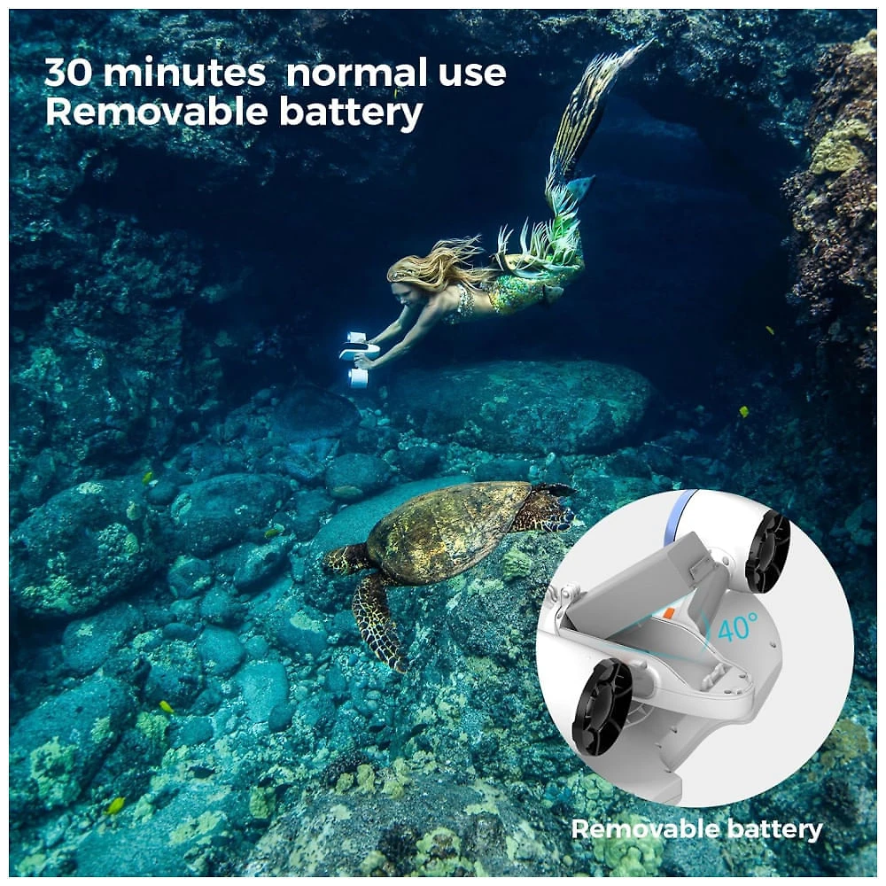 Miniatura Scooter Subaquática com Câmera: 30 Min de Bateria, 40m de Profundidade, Motores Duplos - Ideal para Mergulho, Piscina e Esportes ,Sublue